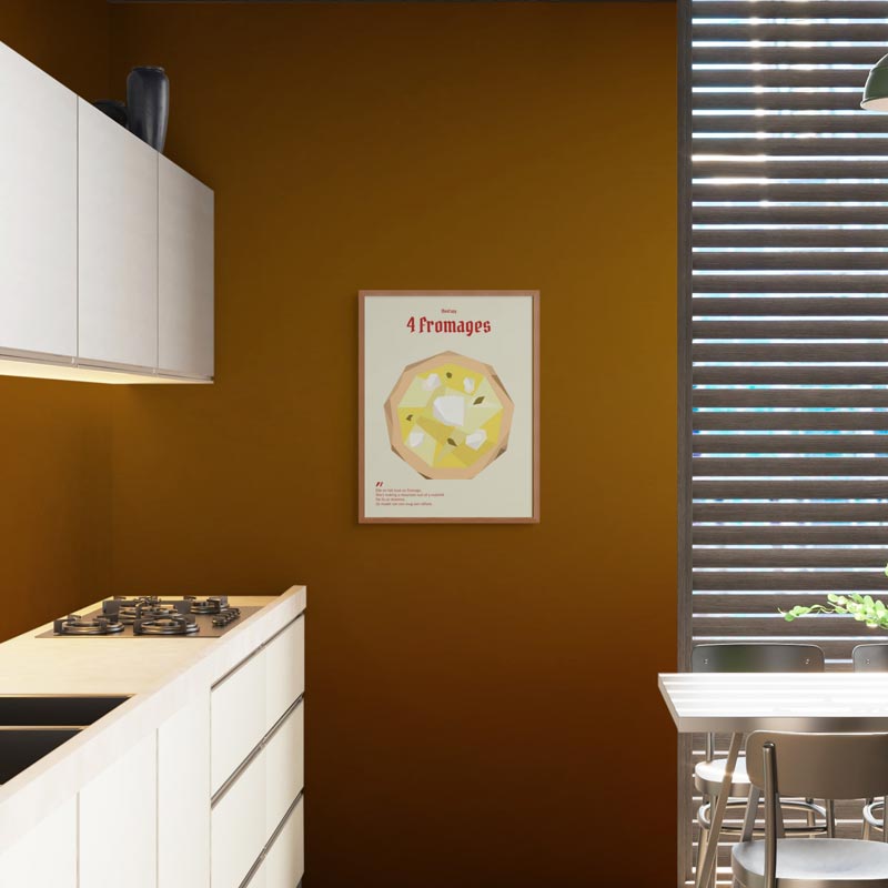 Affiche Pizza 4 Fromages - Taille 30x40