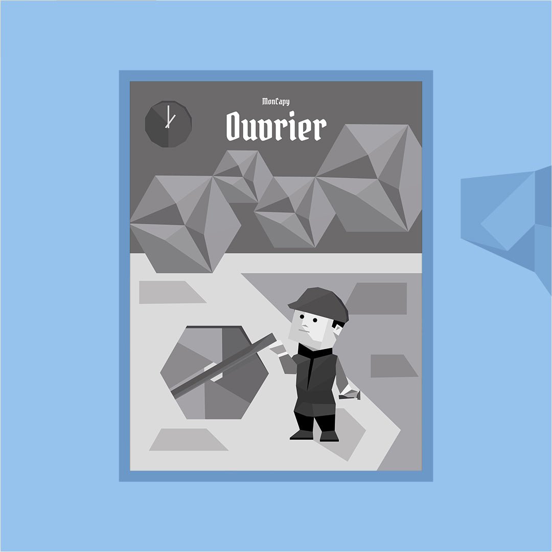 Affiche Ouvrier - Taille 30x40 - MonCapy