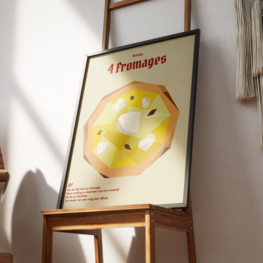 Affiche Pizza 4 Fromages - Taille 30x40 - MonCapy