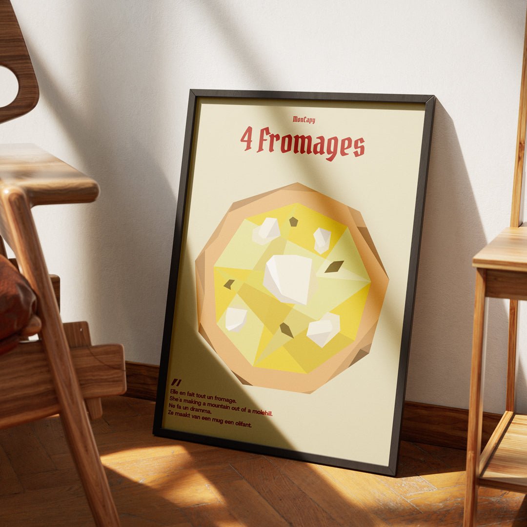Affiche Pizza 4 Fromages - Taille 30x40 - MonCapy