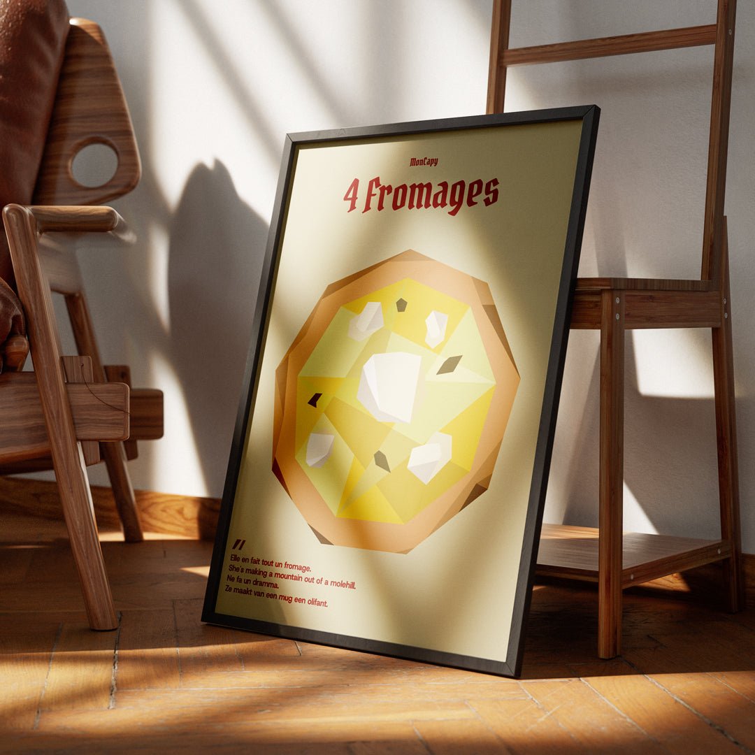 Affiche Pizza 4 Fromages - Taille 30x40 - MonCapy