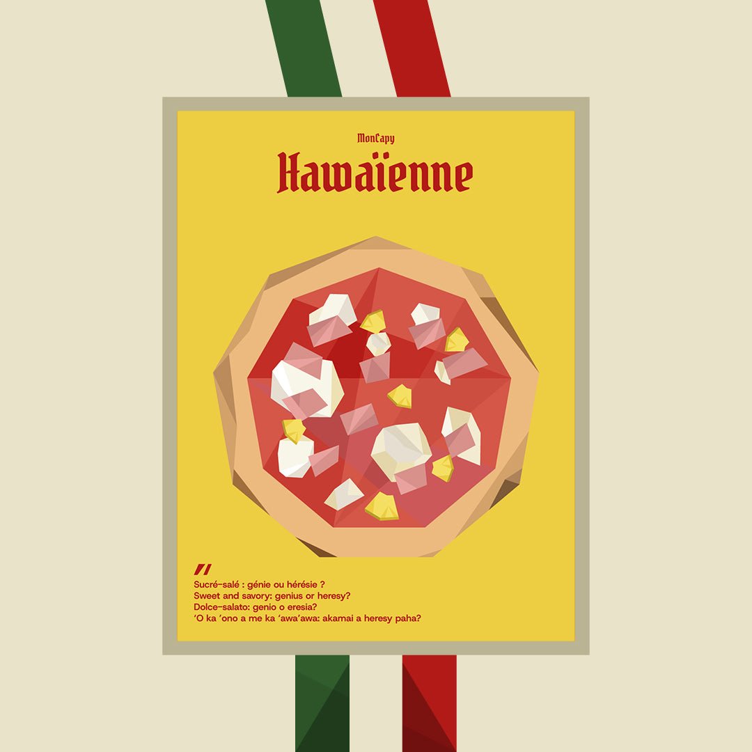 Affiche Pizza Hawaïenne - Taille 30x40 - MonCapy