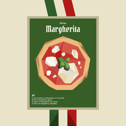 Affiche Pizza Margherita - Taille 30x40 - MonCapy